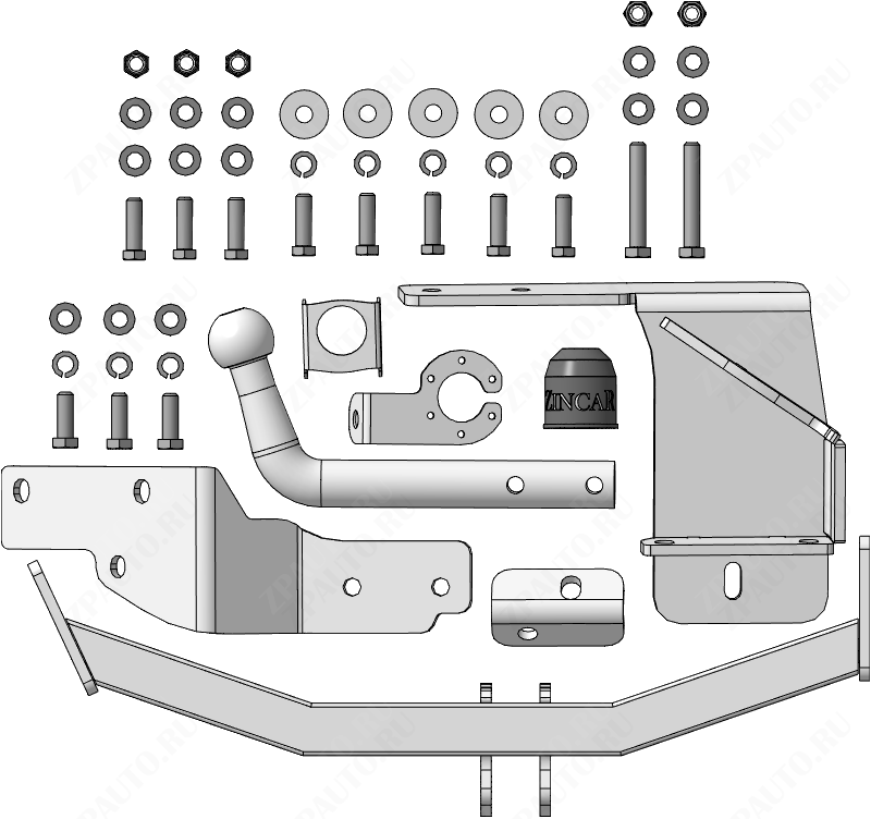 Фаркоп KIA Sorento 2020-, тип шара A, Motodor, арт.ZK101A