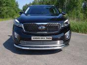 Защита передняя нижняя (с ДХО) 60,3 мм для Sorento Prime III 2015 (Киа Соренто Прайм 3 2015-), ТСС KIASOR15-04, TCC Тюнинг