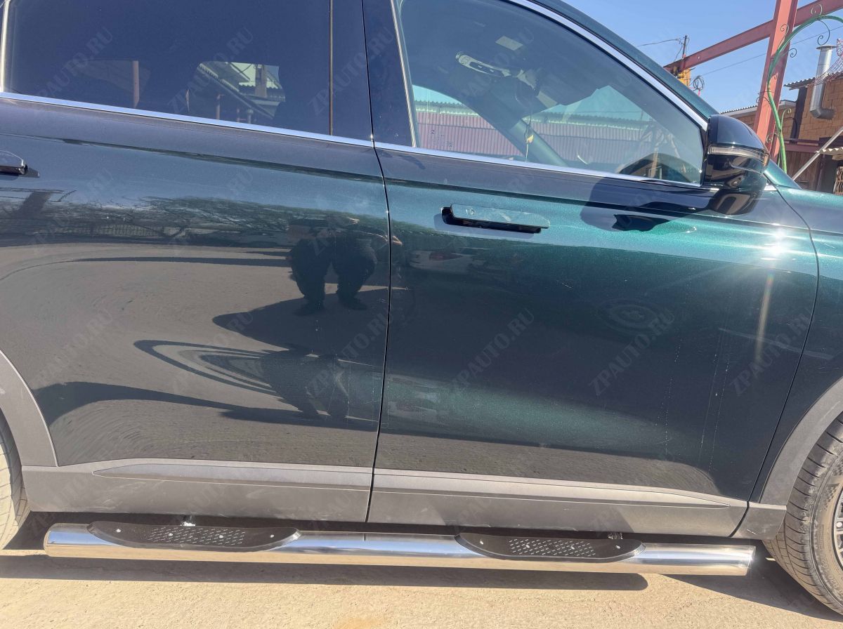 Пороги труба с проступью для автомобиля Chery Tiggo 9 2024 арт. CHTG.9.24.93