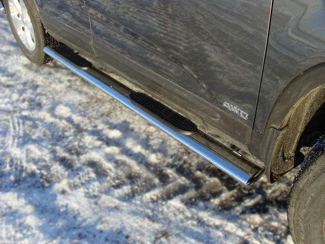 Пороги овальные с накладкой 120х60 мм для автомобиля Kia Sorento 2012-, TCC Тюнинг KIASOR12-04