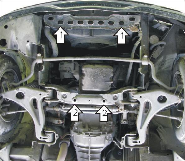 Защита стальная Мотодор (Двигатель), 2 мм, Сталь для Mercedes-benz C-class 1993-2000 арт. 01203