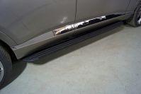 Пороги алюминиевые "Slim Line Black" 1920 мм для автомобиля Genesis GV80 4WD 3D 2020- арт. GENESGV8020-10B