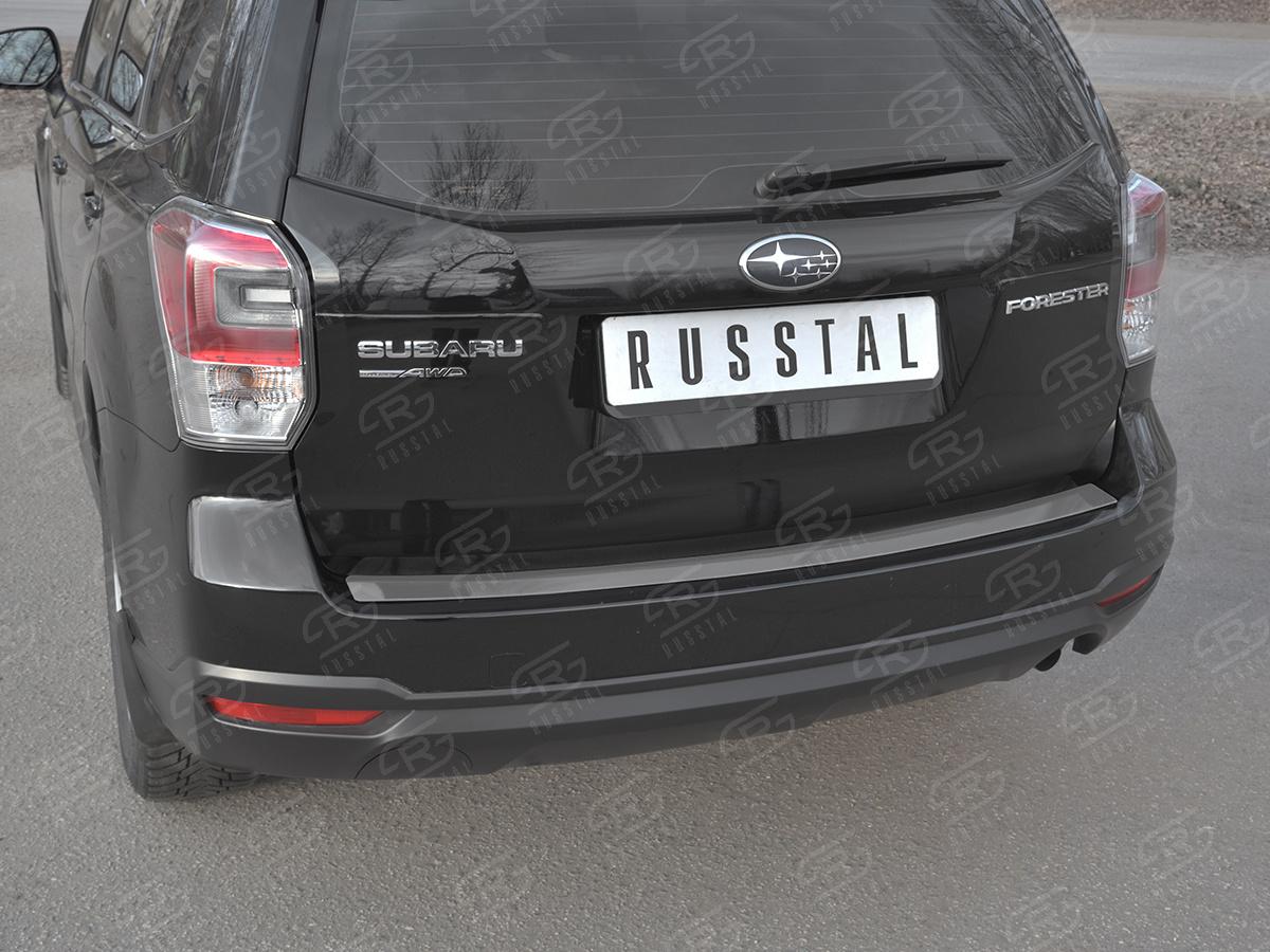 SUBARU-FORESTER(SJ)-2016-2018-Накладка-на-задний-бампер-RUSSTAL-(нерж.,-зеркало)-SUFN-003352, Slitkoff
