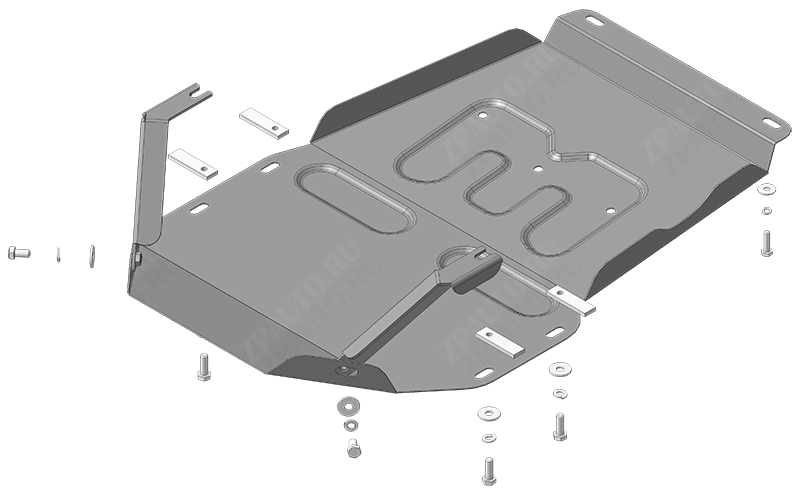Защита стальная Мотодор (Коробка переключения передач, Раздаточная коробка), 2 мм, сталь для Mercedes-benz M-class  2011-2015 арт. 71201