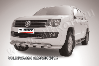 Защита переднего бампера d76+d57 двойная с профильной ЗК Volkswagen Amarok (2010-2016) , Slitkoff, арт. VWAM13-001