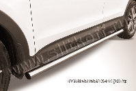 Защита порогов d 57 труба черная Hyundai Santa Fe (2012) , Slitkoff, арт. HSFT12-008B