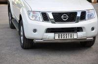 Защита переднего бампера d76/42 для Nissan Pathfinder 2010, Руссталь NNZ-000353