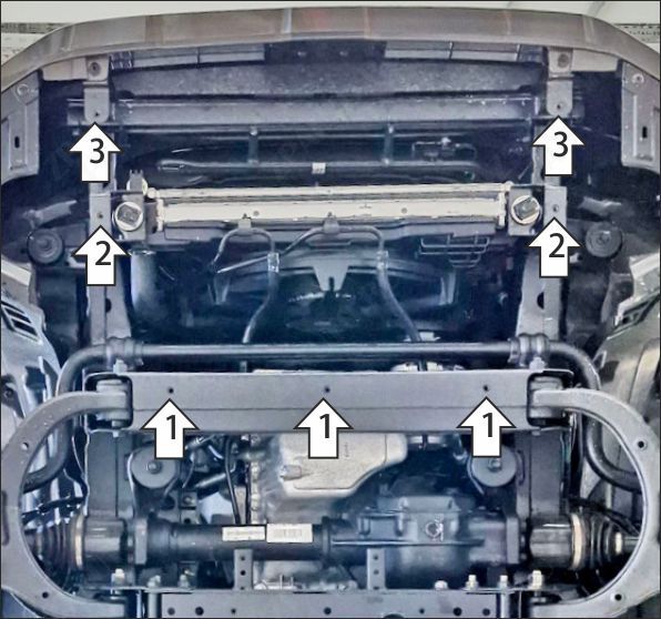 Защита стальная Мотодор (Радиатор), 2 мм,  KGM Rexton  2023- арт. 72804