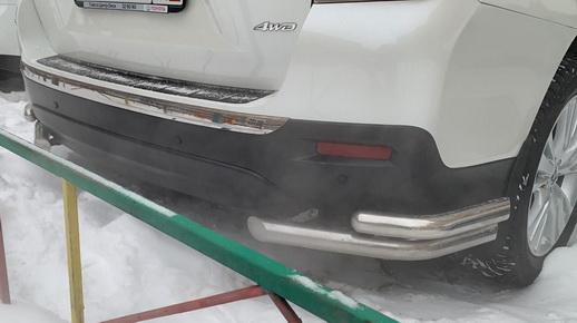 Защита заднего бампера угловая удлиненная для автомобиля Toyota Highlander 2010 арт.  THL.10.20-1, Россия