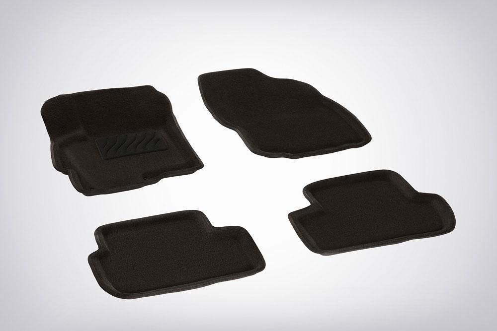 Ковры салонные 3D черные для Mitsubishi Lancer X 2007-, Seintex 82162