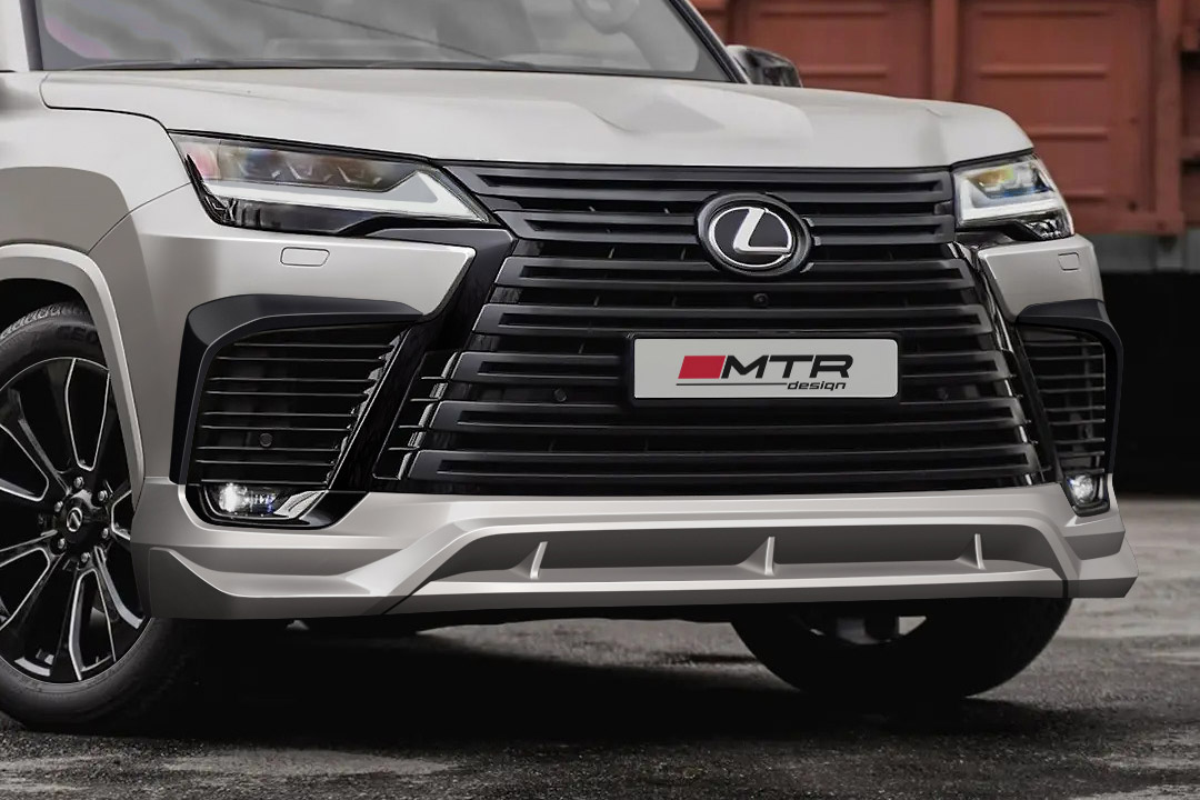 Комплект накладок переднего бампера для Lexus LX 500d / LX 600 (под покраску) 2022, MTR, арт. MTR-J310-22002