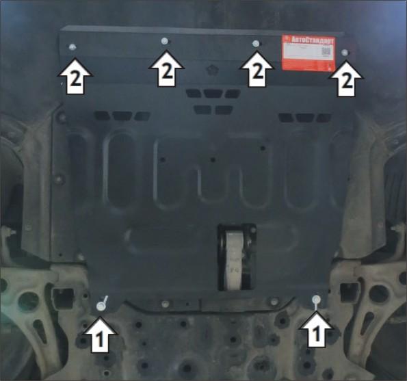 Защита АвтоСтандарт (Двигатель, Коробка переключения передач), 1,5 мм, Сталь для Hyundai Sonata VII 2017-2019 арт. 50914