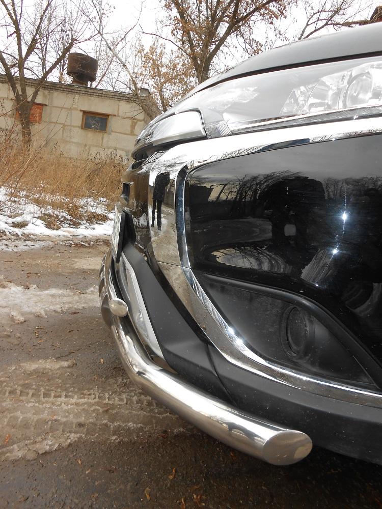 Защита переднего бампера двойная с перемычками для автомобиля Mitsubishi Outlander 2018, арт. ZMSBOTL18-06, Россия