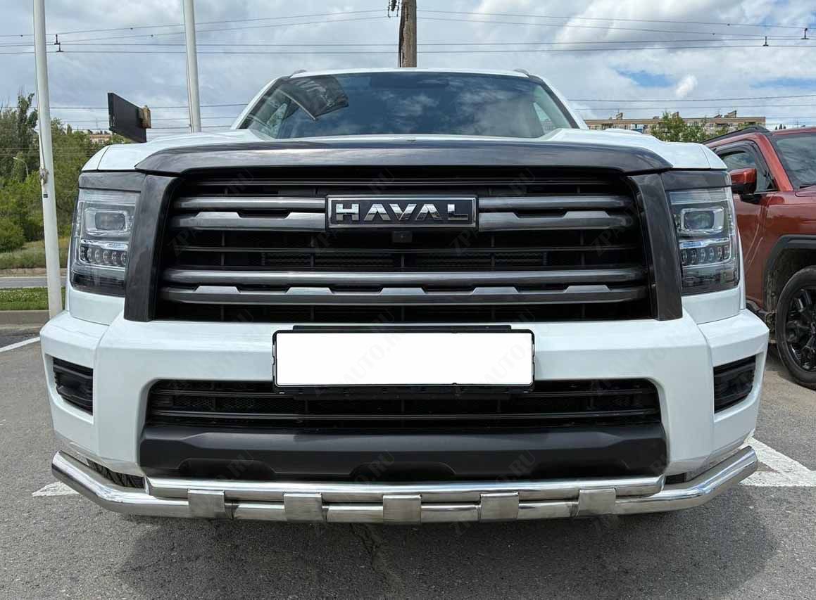 Защита передего бампера двойная с перемычками  для автомобиля Haval H5 2024 арт. HVH5.24.75