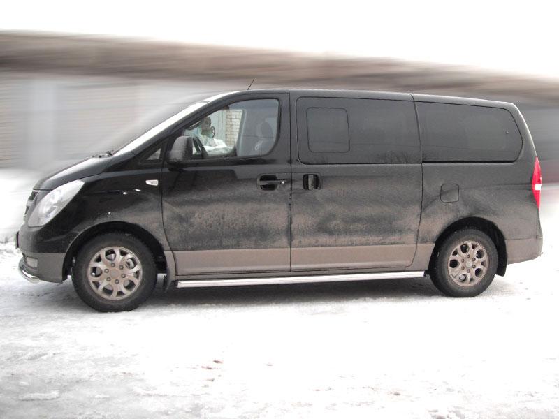 Пороги труба d-60  для Hyundai H1 2007, Технотек HYH1_2