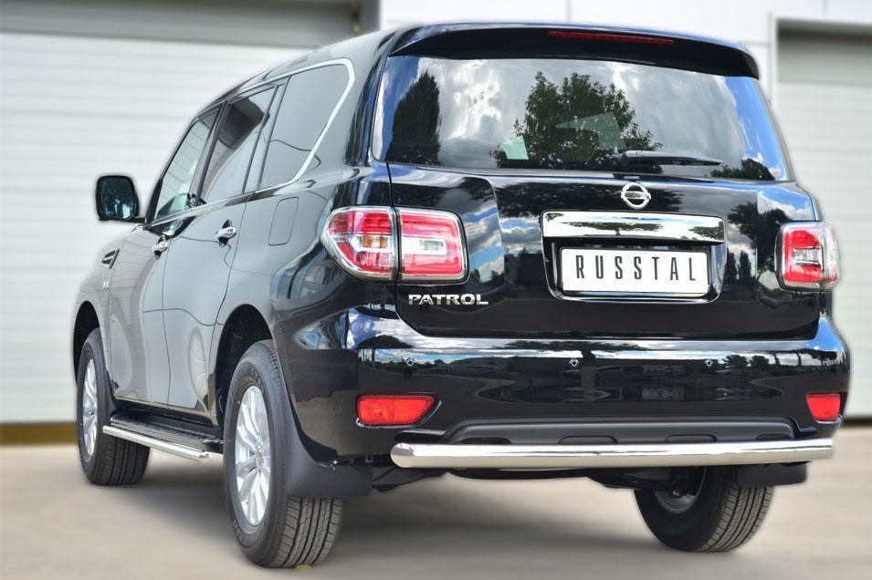 Защита заднего бампера d76 для Nissan Patrol 2014, Slitkoff, PATZ-001733