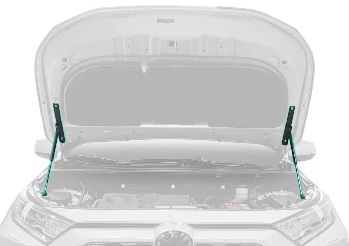 Комплект упоров капота Pneumatic Toyota Rav4 (2018-), Rival, арт. KU-TY-RV04-02