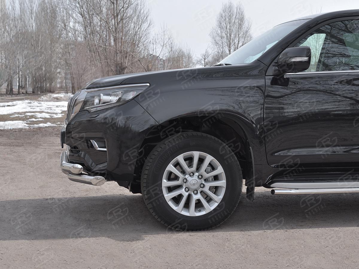 Защита переднего бампера d76 секции-d76 уголки+клыки LCPZ-002857 для автомобиля TOYOTA LC PRADO 150 2017-, Slitkoff