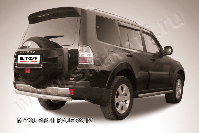 Защита заднего бампера d76 короткая Mitsubishi Pajero IV (2006-2023) , Slitkoff, арт. MPJ017