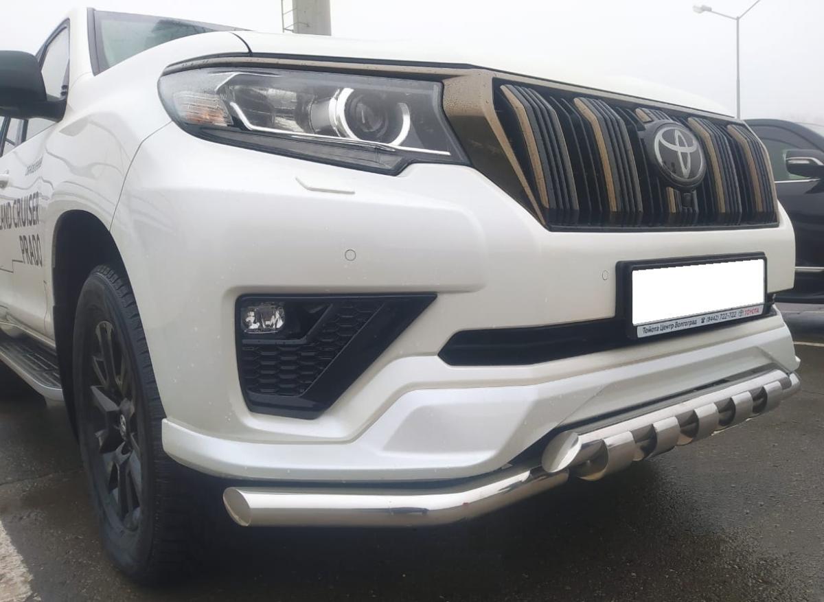 Защита переднего бампера (G) для автомобиля Toyota Land Cruiser Prado 150  Black Onyx 2020 арт. TLCP150.20.05