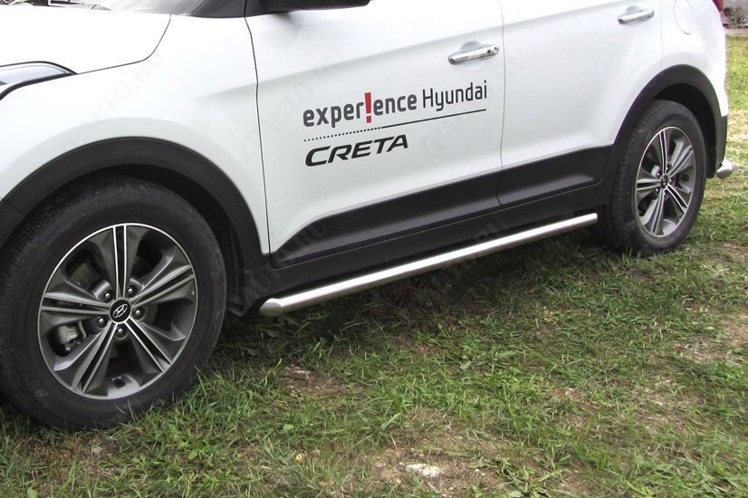 Защита порогов d57 труба Hyundai Creta 4WD (2016-2021) , Slitkoff, арт. HCRET4WD008