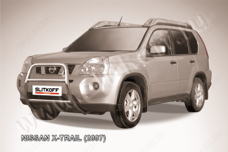 Кенгурятник d57 высокий Nissan X-Trail (2007-2011) Black Edition, Slitkoff, арт. NXT002BE