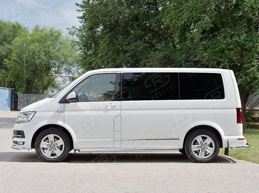 Пороги труба d57 правый вариант 1 Volkswagen Transporter T6 2015 Caravelle/Multivan длинная база, Slitkoff VTCT-0023351
