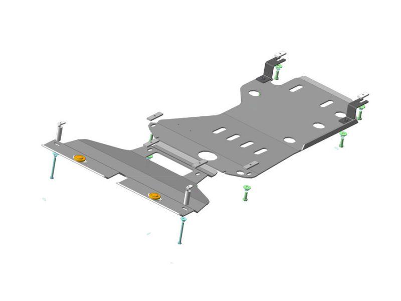 Защита двигателя, кпп алюминиевая Motodor для BMW 7er F01-F04 2008- (5 мм, алюминий), 30210