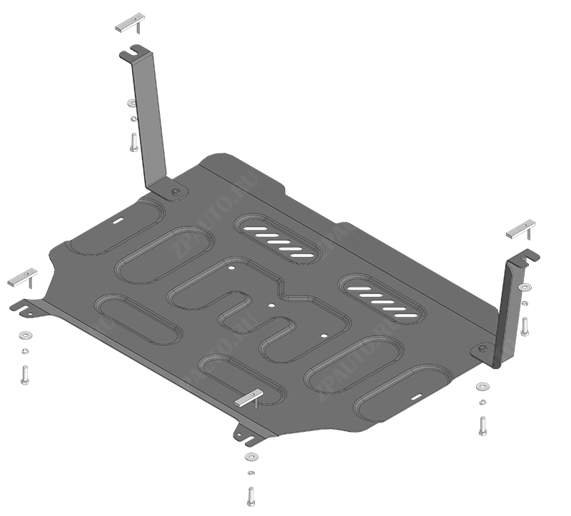 Защита стальная Мотодор (Двигатель, Коробка переключения передач), 2 мм,  для Geely Emgrand  2022- арт. 74204