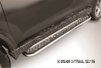 Защита порогов d57 с листом усиленная Nissan X-Trail (2013-2023) , Slitkoff, арт. NXT15-007