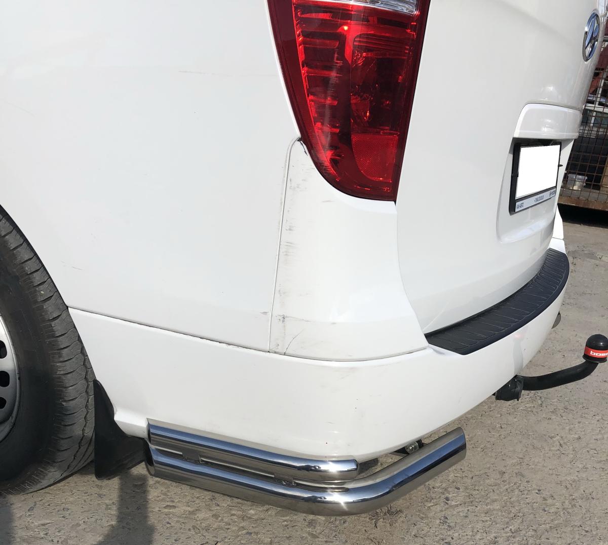 Защита заднего бампера угловая двойная для автомобиля HYUNDAI H-1 Grand Starex 2015-2018 арт. HYGS.15.18