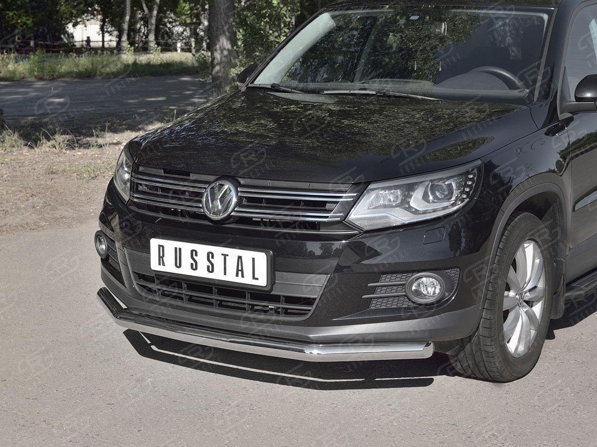 Защита переднего бампера d57 на Volkswagen Tiguan 2011-2016 Sport&Style, Trend&Fun, Slitkoff VGZ-000980