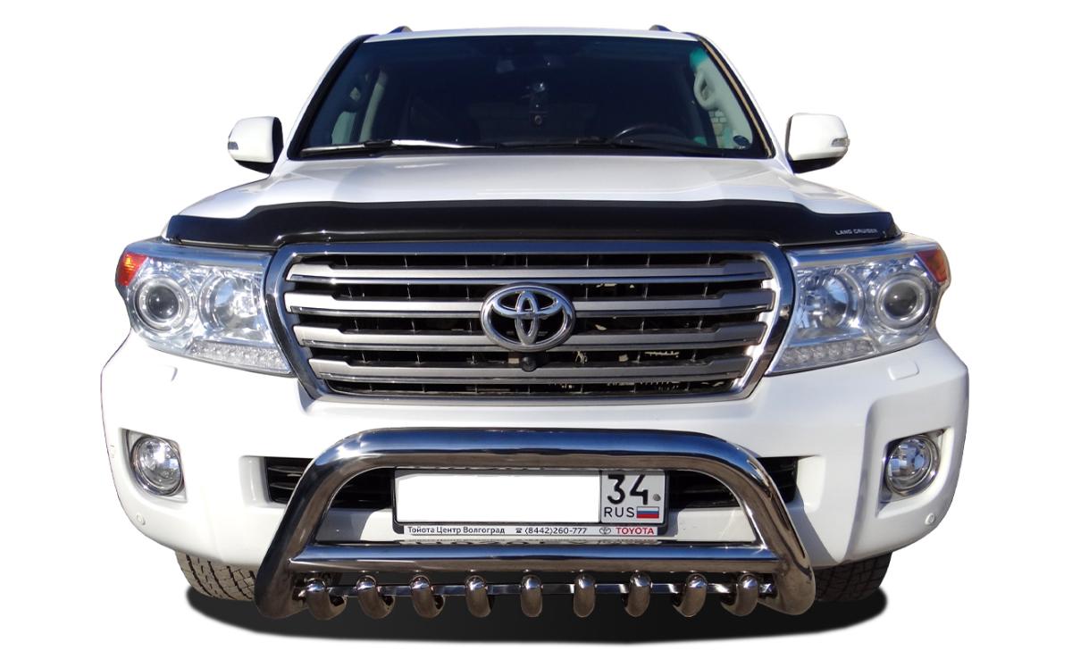 Защита переднего бампера скоба низкая + «акула» для автомобиля TOYOTA Land Cruiser 200     2007-2012, Россия TLC200.07.76