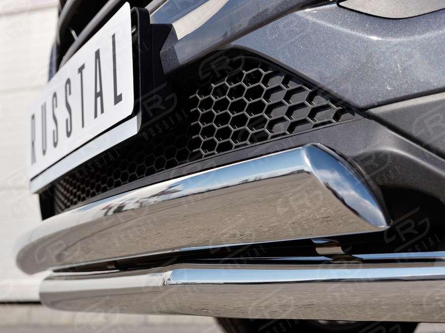 Защита переднего бампера d57/75х42 Hyundai Tucson 2015, Slitkoff HTZ-002232