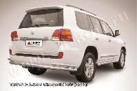 Защита заднего бампера d76+d42 двойная Toyota Land Cruiser 200 (2012-2015) Black Edition, Slitkoff, арт. TLC2-12-018BE