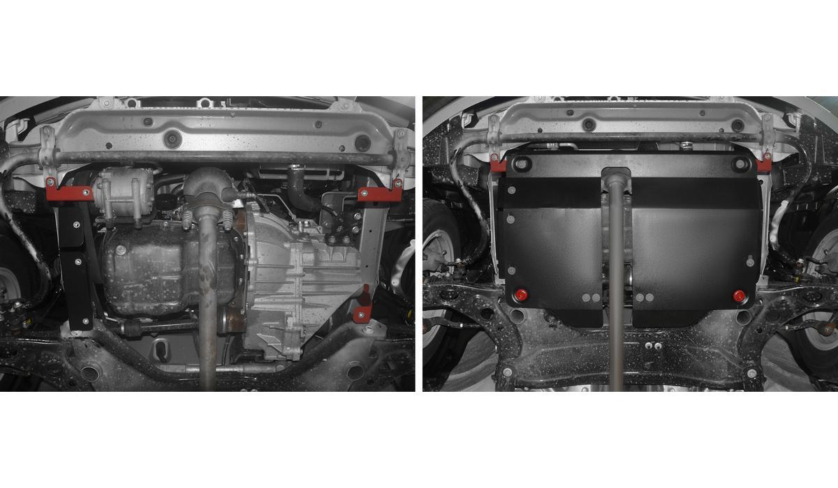 Защита картера и КПП АвтоБроня для FAW V2 (V - 1.3) 2012-2015, сталь 1.8 мм, с крепежом, 111.08004.1