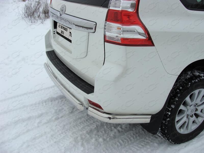 Защита задняя (центральная) 75х42 мм для автомобиля Toyota Land Cruiser 150 Prado 2009-2013, TCC Тюнинг TOYLCPR150-06