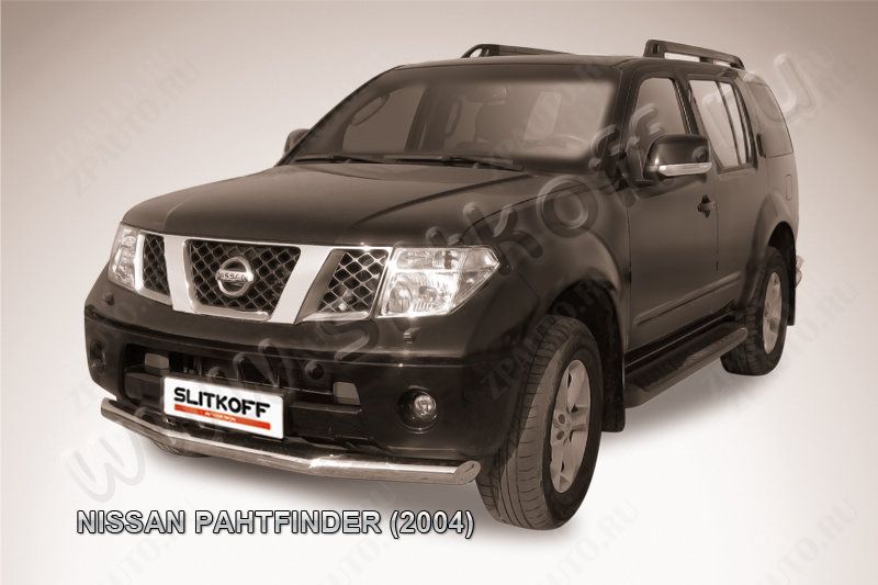 Защита переднего бампера d76 Nissan Pathfinder R51 (2004-2010) , Slitkoff, арт. NIP005