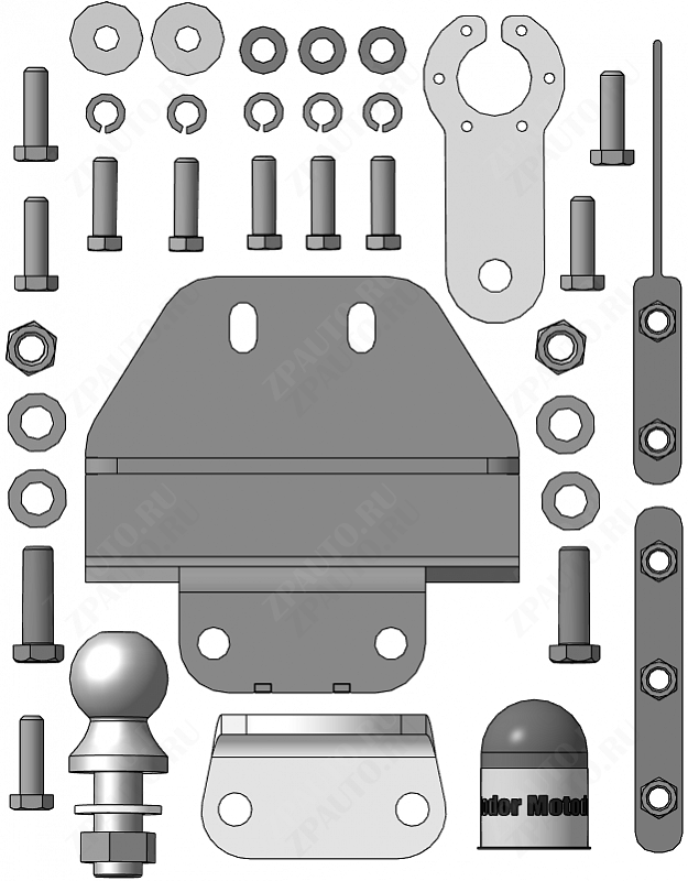Фаркоп Toyota Land Cruiser 300 2021-н.в., тип шара F, MOTODOR, арт. 92524-F