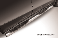 Защита порогов d76 с проступями Opel Mokka (2012-2016) Black Edition, Slitkoff, арт. OPMOK13-006BE