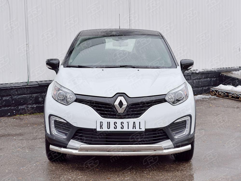 Защита переднего бампера d57/75х42 Renault Kaptur 2016, Slitkoff RKPZ-002464