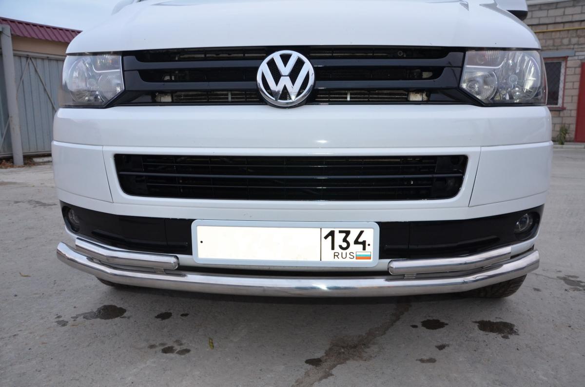 Защита переднего бампера для автомобиля VOLKSWAGEN T5  Caravella 2009-2015, Россия VWK.15.03