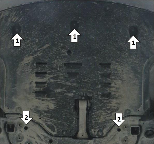 Защита стальная Мотодор (Двигатель, Коробка переключения передач), 2 мм, Сталь для KIA Sorento Prime 2018-2020 арт. 71008