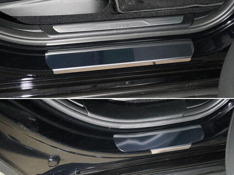 Накладки на пороги (лист зеркальный) 4шт для автомобиля Jeep Grand Cherokee 2017-