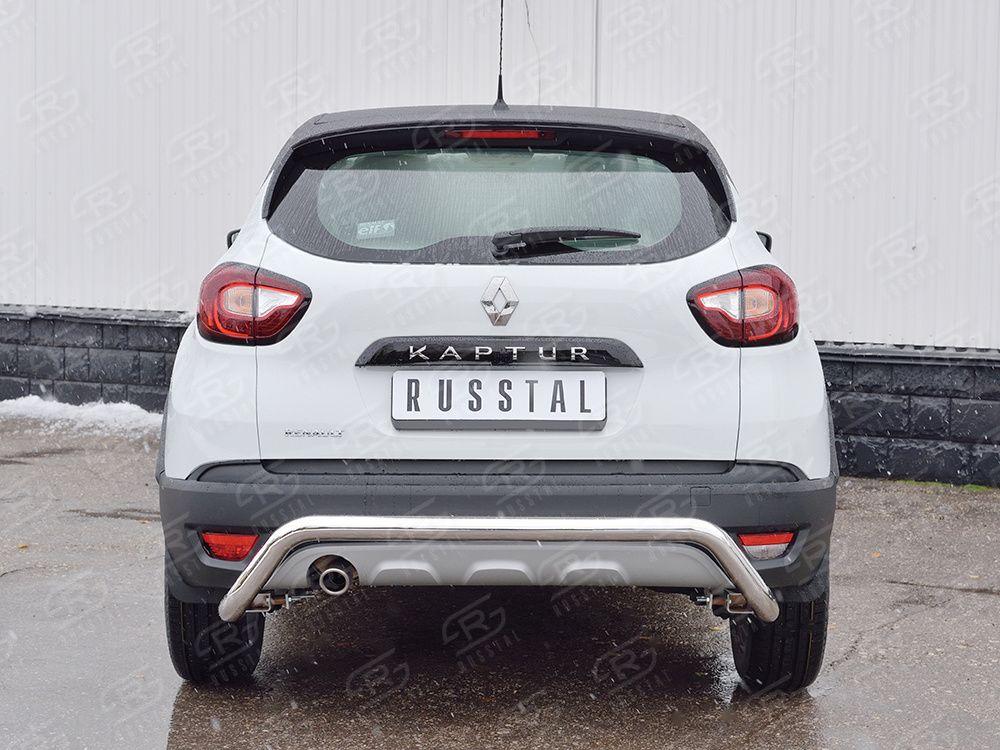Защита заднего бампера d57 волна под машину Renault Kaptur 2016, Slitkoff RKPZ-002471