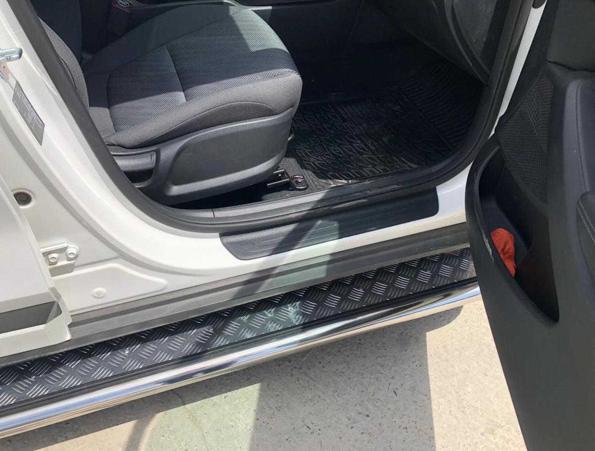 KSL.20.41  Пороги с накладным листом для автомобиля Kia Seltos 2019-, Россия