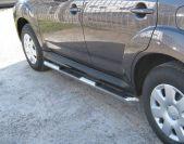 Пороги труба d76 с накладками вариант 1 для Mitsubishi Outlander XL 2010, Slitkoff MNT-0001181