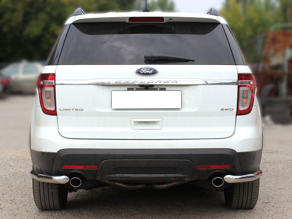 Защита заднего бампера"уголки" одинарные d-60 для Ford Explorer 2010, Технотек FE2013_3