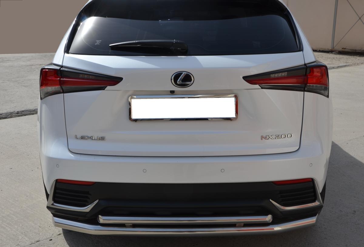 Защита заднего бампера двойная для автомобиля Lexus NX 2017 арт. LNX.200.17.16, Россия
