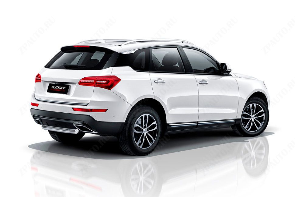 Защита заднего бампера d57 короткая Zotye Coupa (2013-2023) , Slitkoff, арт. ZOTCOP-008